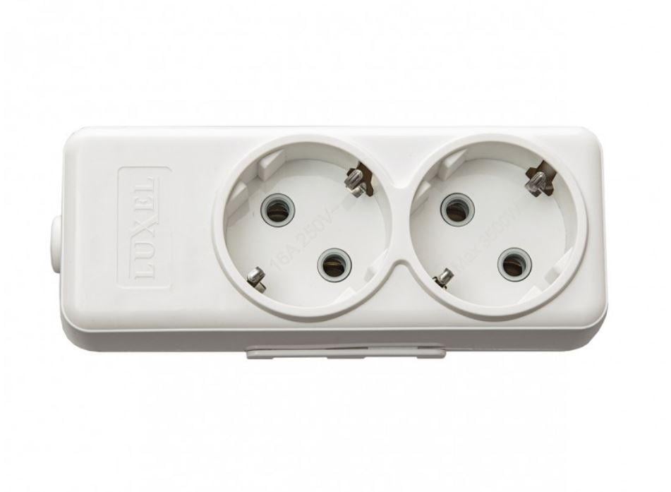 Колодка Luxel AURA 2 розетки с заземлением (7311A)
