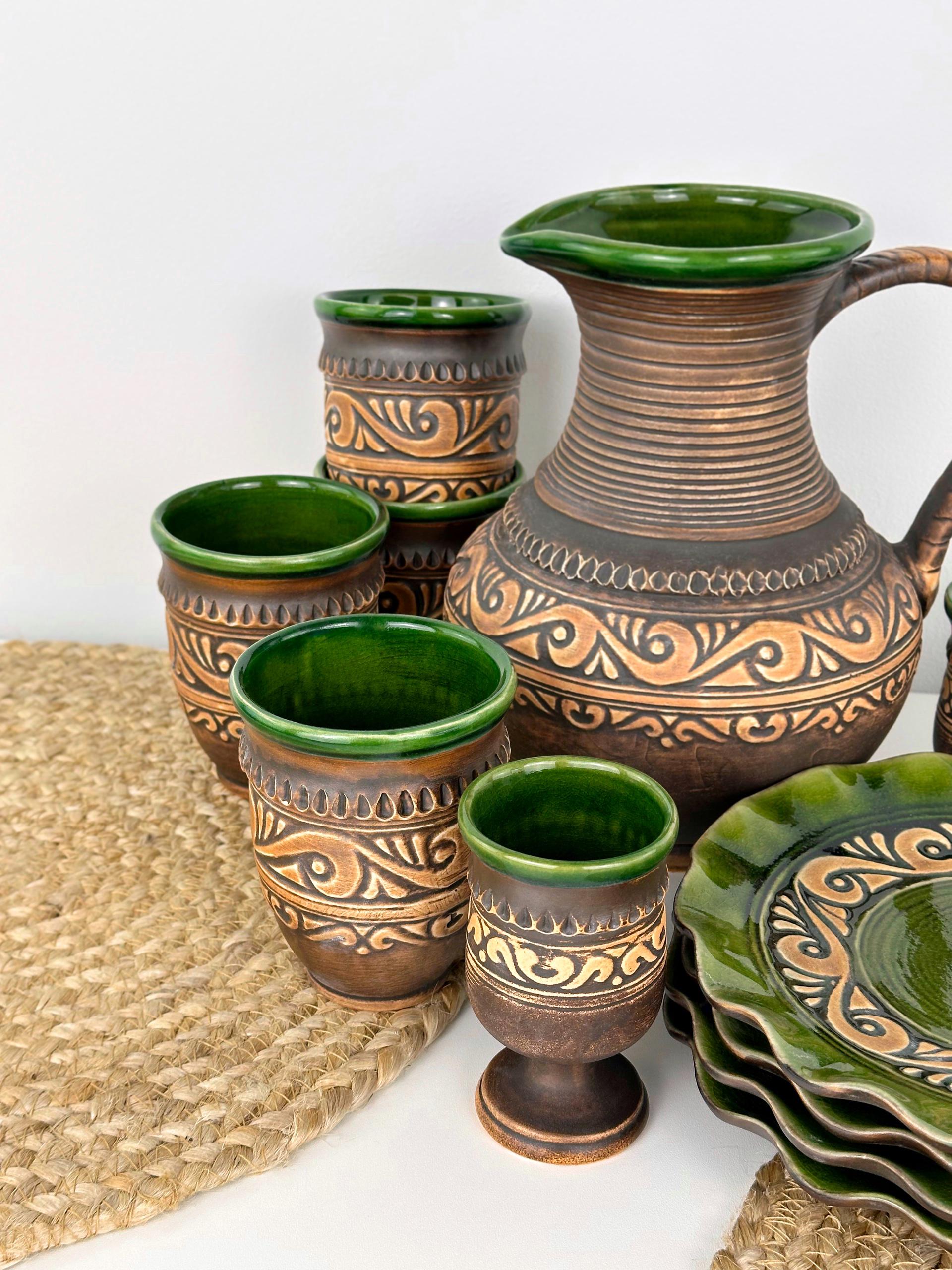 Набор глиняной посуды для сервировки стола на 4 человека Гражда Коричневый (17019-5) - фото 5 Набор глиняной посуды для сервировки стола на 4 человека Гражда Коричневый (17019-5) - фото 5