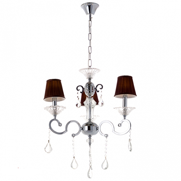 Люстра Flora c абажуром и кристаллами 3 лампы Коричневый (OU002/2w/chrom) Люстра Flora c абажуром и кристаллами 3 лампы Коричневый (OU002/2w/chrom)