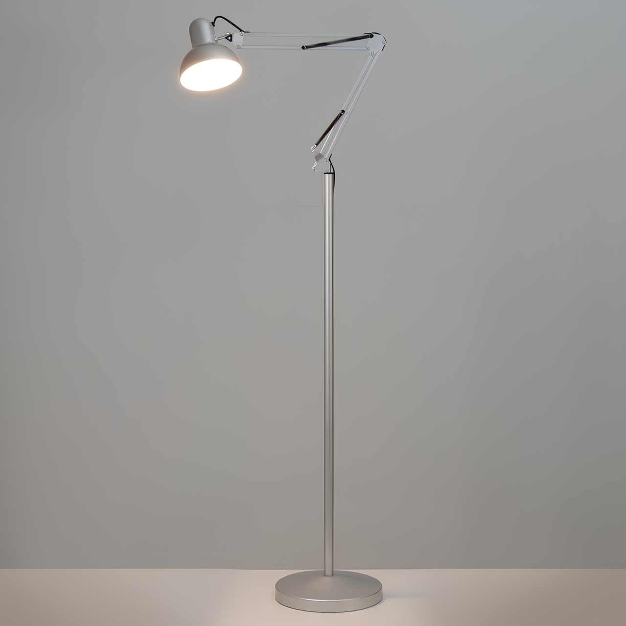 Торшер Svet с регулируемым плафоном под лампу Е27 Серебряный (SWT-3930B SL)