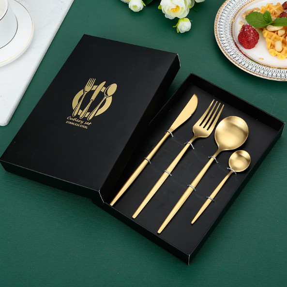 Набір столових приладів 5946 4 пр. Золотистий (4259093) - фото 2 Набір столових приладів 5946 4 пр. Золотистий (4259093) - фото 2