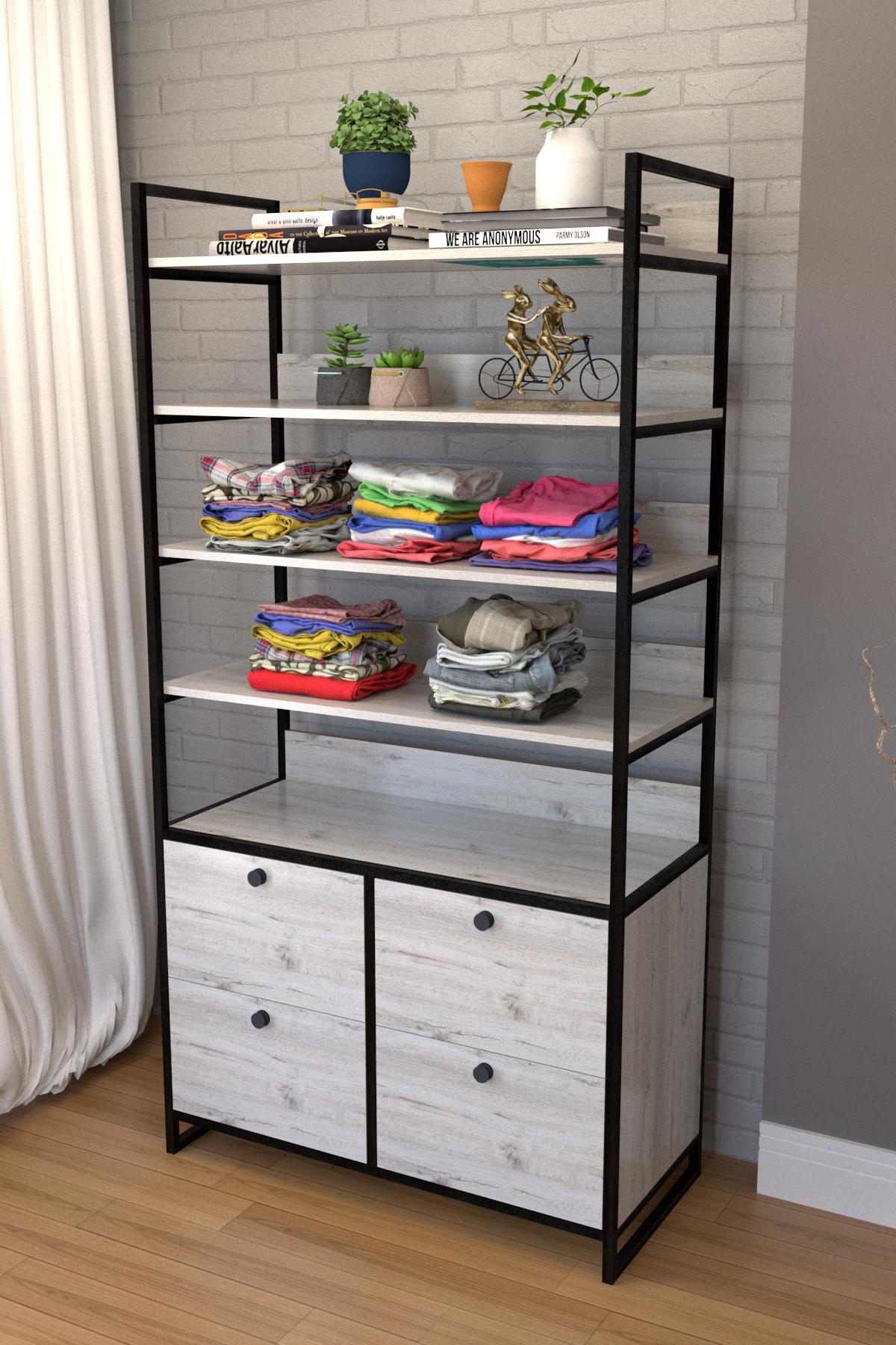 Стеллаж-комод EcoLoft Ристра в стиле лофт (DSP-1301-2)