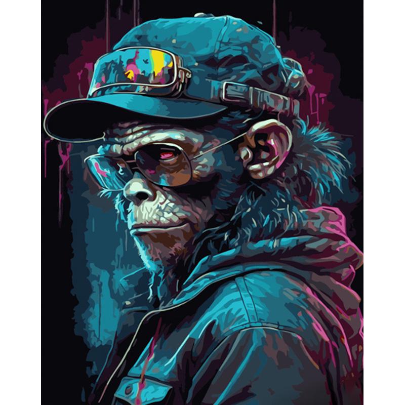 Картина по номерам Strateg Премиум Суровая обезьяна 40х50 см (GS904)