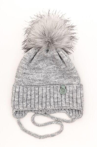 Шапка детская для девочек Полина D877 флис 46-50 см Светло-серый