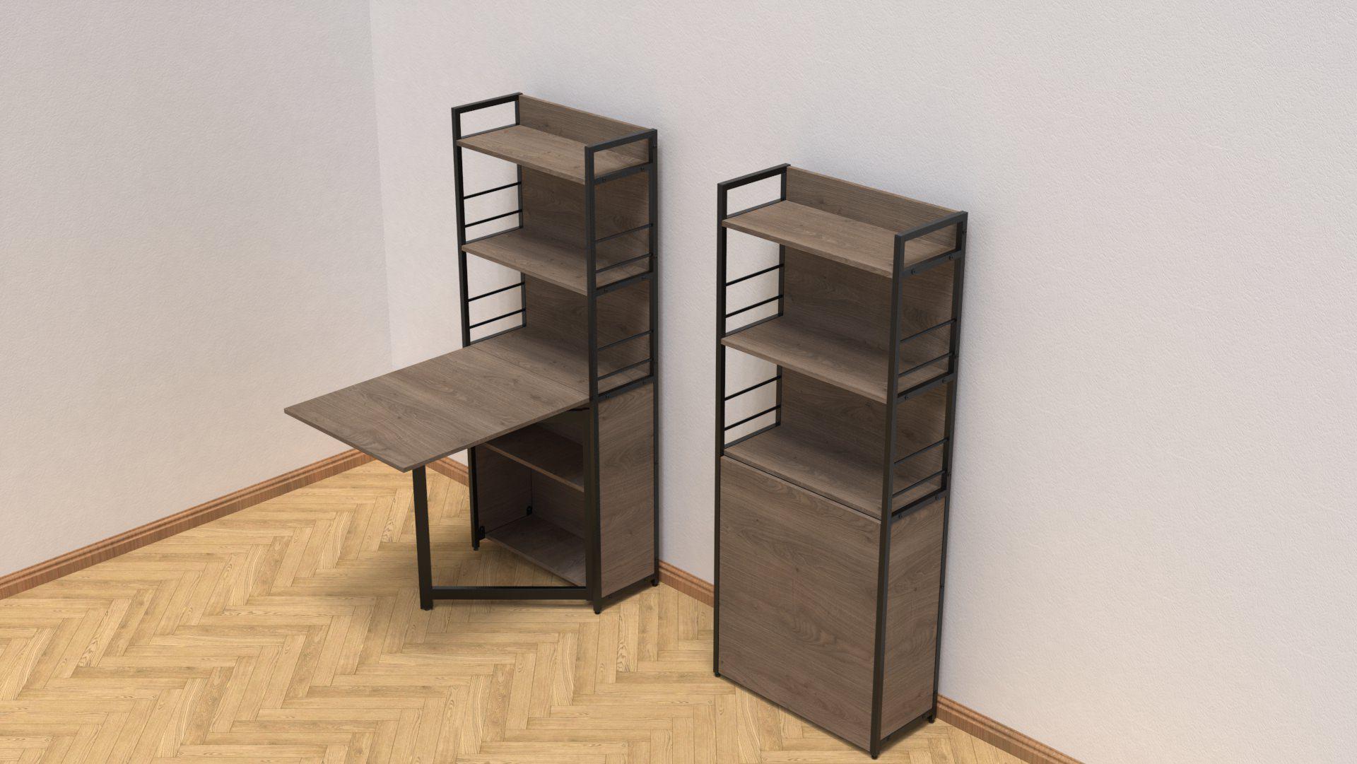 Стол книжка с этажеркой Ferrum-decor Практик 2 металл/ДСП 16 мм 1555x640x990 мм Черный/Дуб Сонома Трюфель (FRD-104629) - фото 5 Стол книжка с этажеркой Ferrum-decor Практик 2 металл/ДСП 16 мм 1555x640x990 мм Черный/Дуб Сонома Трюфель (FRD-104629) - фото 5