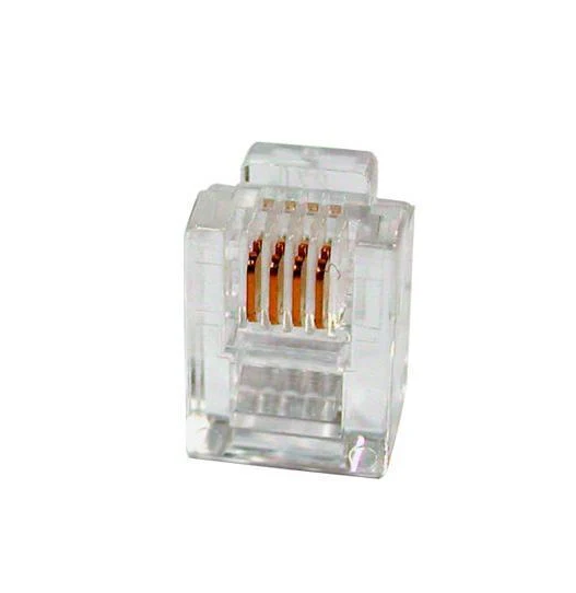 Разъем Hyperline RJ12 телефонный кабельный стандарт RJ14 AWG26-24 Прозрачный (000046902)