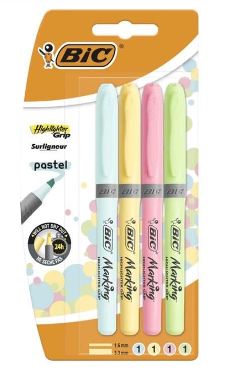 Маркер BIC Pastel текстовий 4 кольори (2702854573) Маркер BIC Pastel текстовий 4 кольори (2702854573)