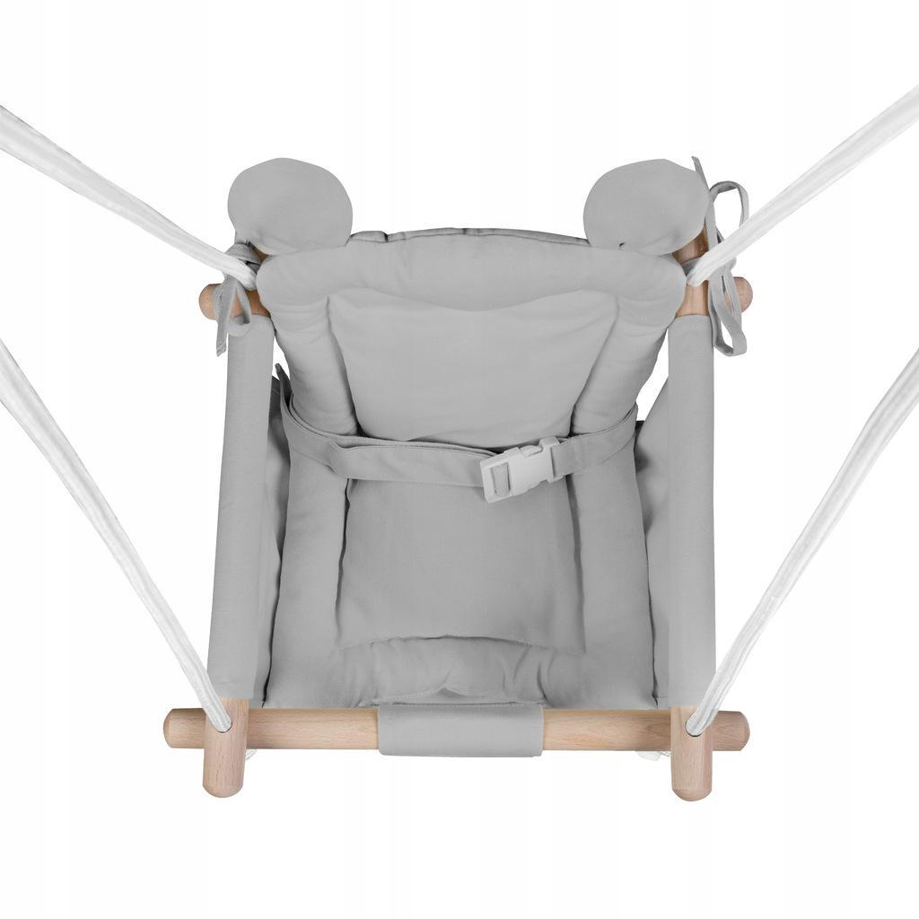 Качели детские подвесные Tulano Hop 30 2 подушки/веревки с карабинами Серый (26321708) - фото 3