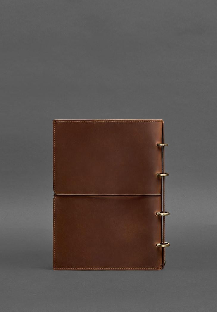 Блокнот шкіряний А5 на кільцях Софт-бук 9.0 у м'якій обкладинці Світло-коричневий (A-028653) - фото 5