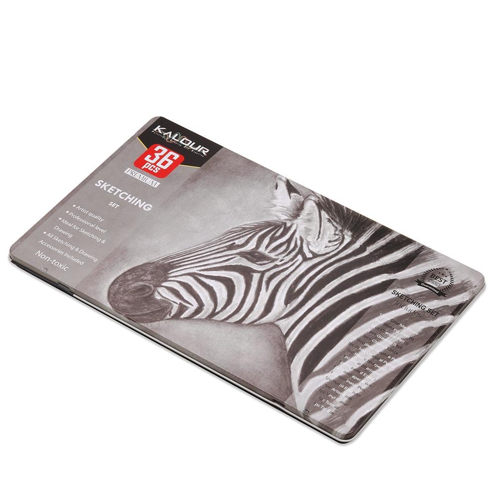 Набор для рисунка и эскизов KALOUR Premium в металлической коробке 36 пр. (YV-PST036) - фото 2 Набор для рисунка и эскизов KALOUR Premium в металлической коробке 36 пр. (YV-PST036) - фото 2