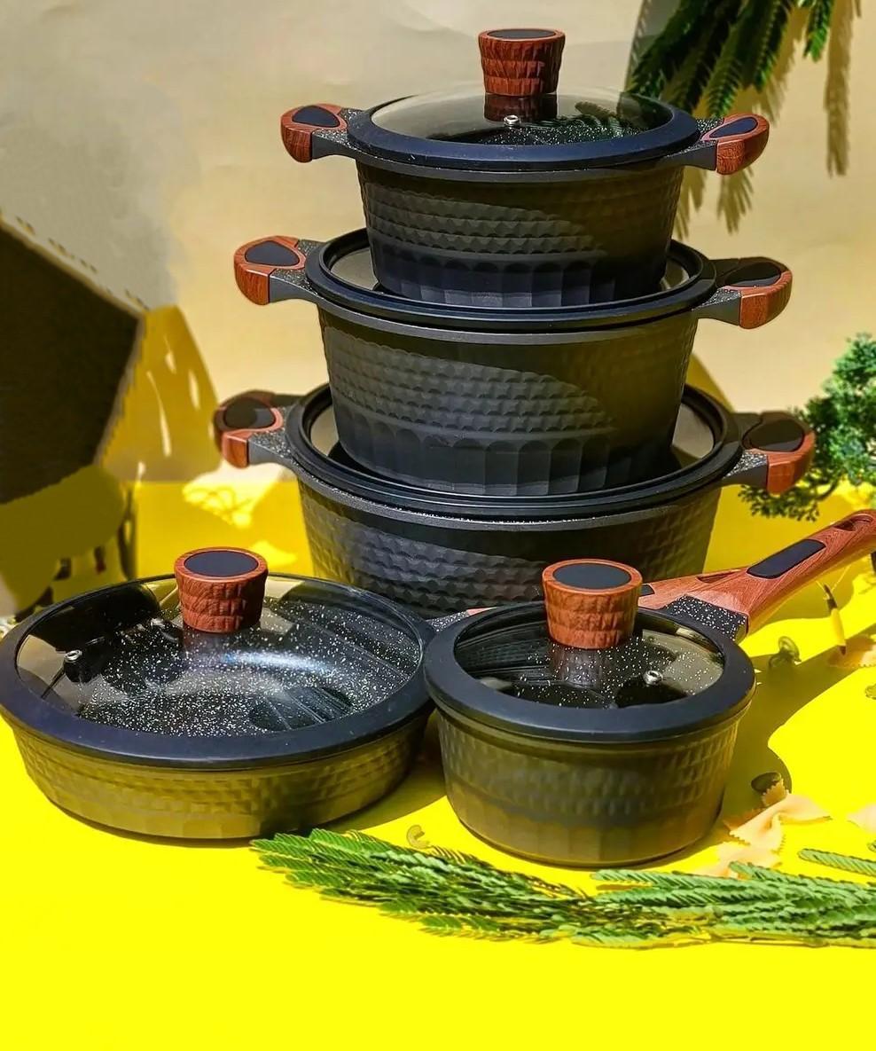 Набор кастрюль для индукционных плит с мраморным покрытием Edenberg EB-5648 10 пр. Набор кастрюль для индукционных плит с мраморным покрытием Edenberg EB-5648 10 пр.