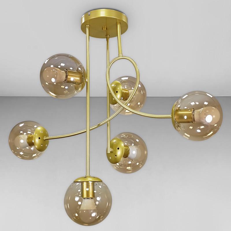 Люстра стельова Light House LS-17079-6 Золото/Коричневий