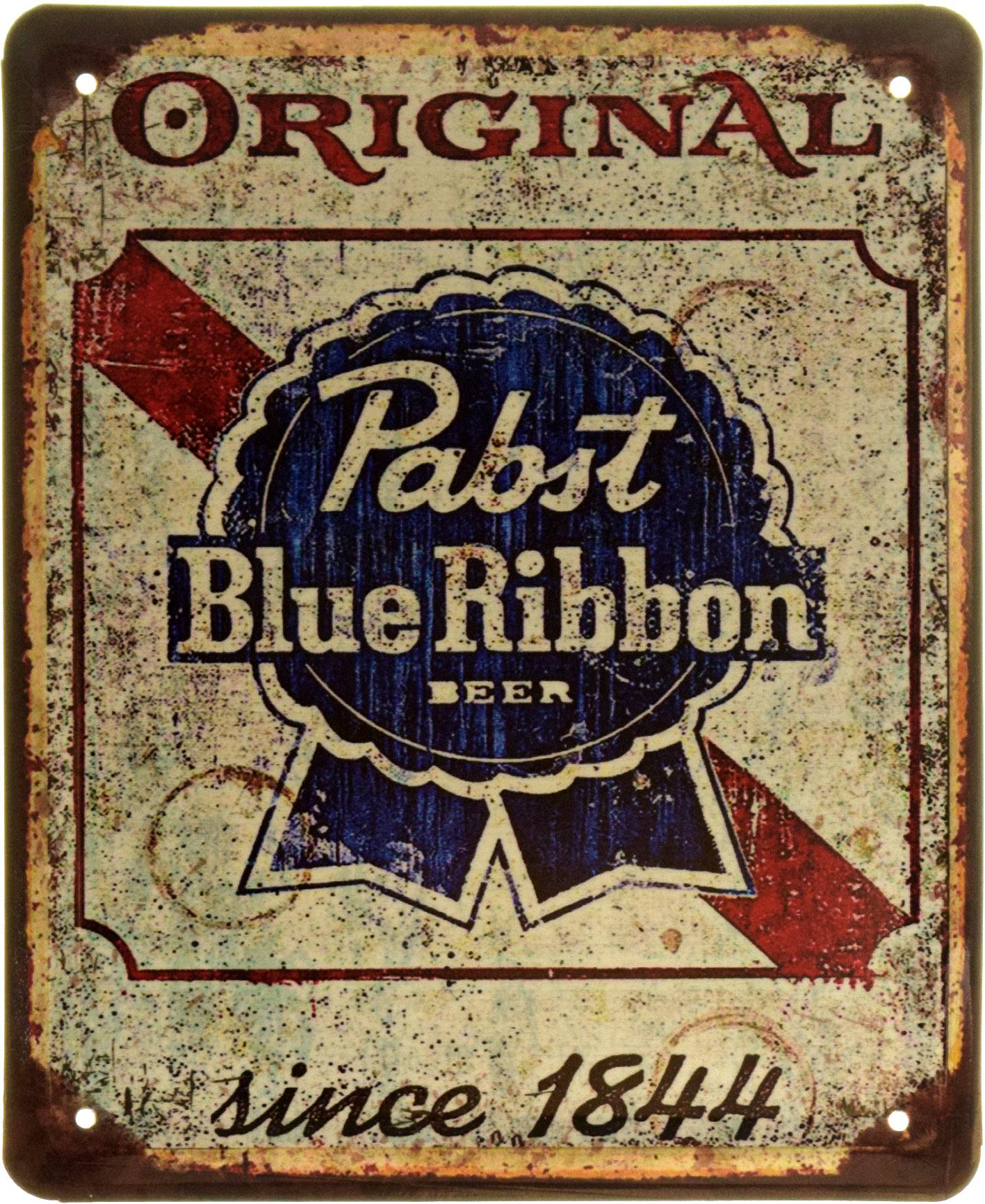 Табличка металлическая "Pabst Blue Ribbon Sinse 1844" 18x22 см (ms-103828) - фото 1