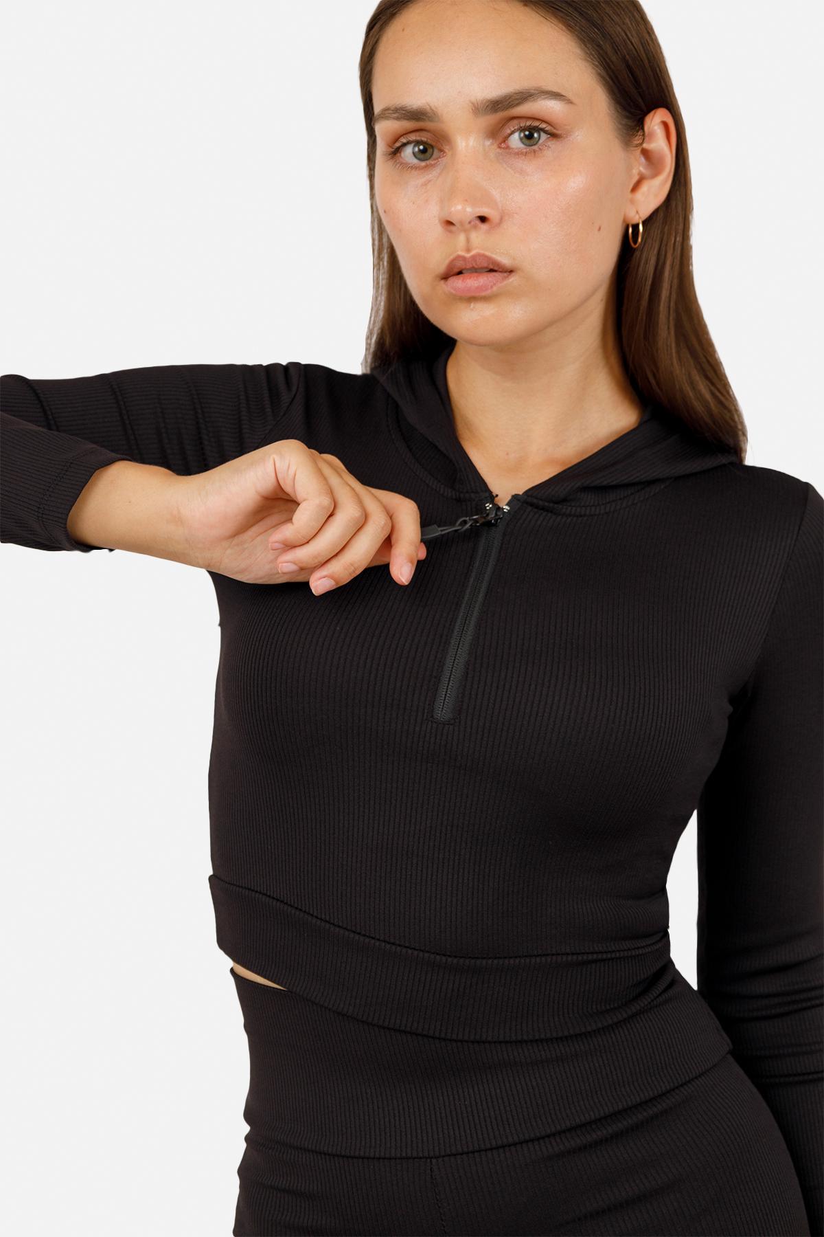 Футболка с длинным рукавом женская ЦБ-00256335 р. 46 Черный (SKT001009904) - фото 4