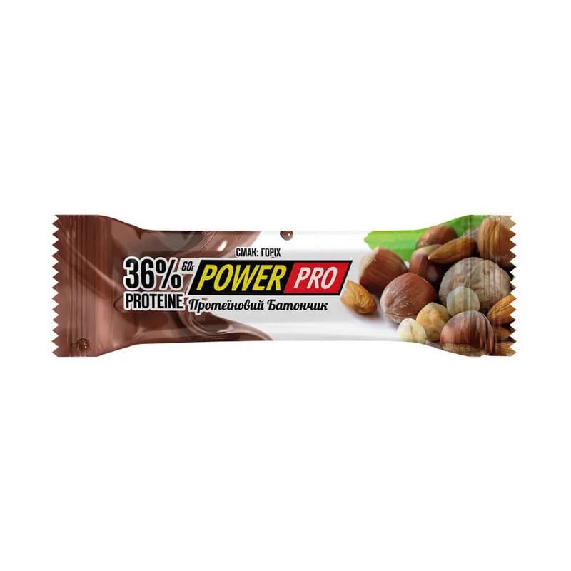 Протеїновий батончик 21 г білка Power Pro 36% 60 г Горіхи