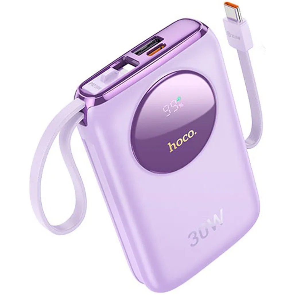 Зовнішній акумулятор Hoco Lucky Q19 10000 mAh 30W Purple (610780) - фото 1 Зовнішній акумулятор Hoco Lucky Q19 10000 mAh 30W Purple (610780) - фото 1