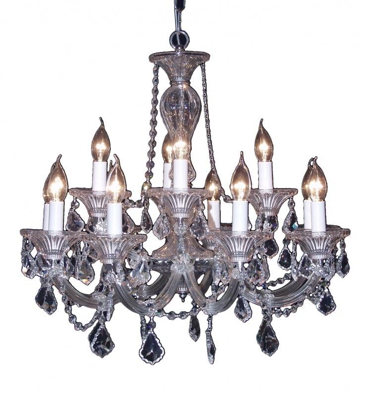 Люстра свеча подвесная прованс хрустальная Brille CR-401L/12CH