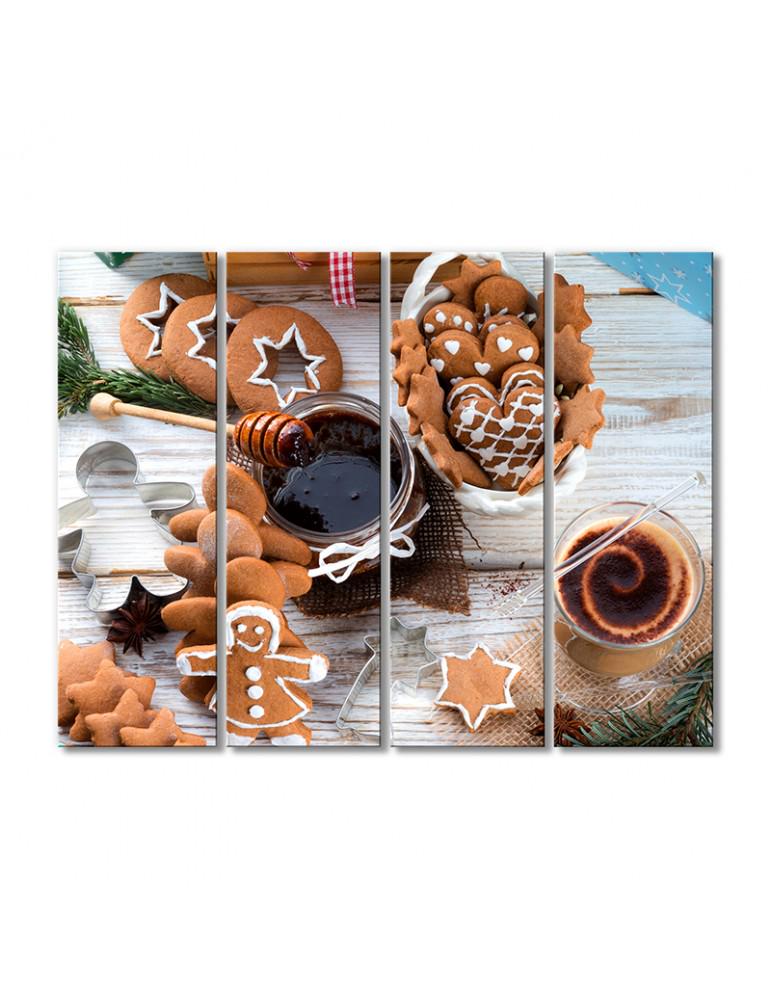 Картина модульная Рождественский завтрак 4 модуля 60x90 см