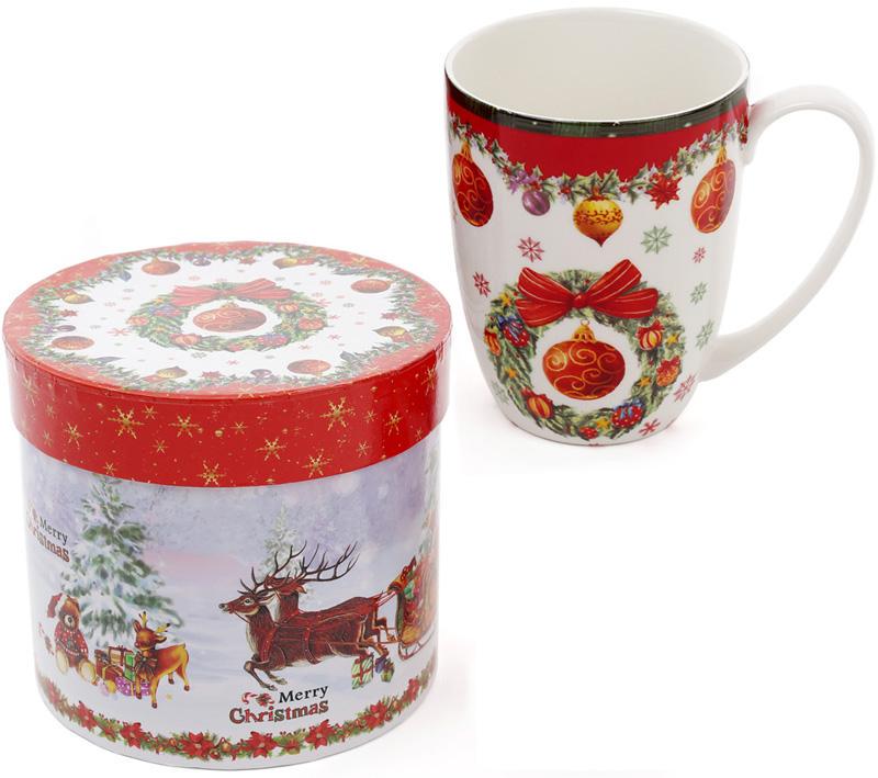 Кружка фарфоровая Рождественский орнамент 375 мл