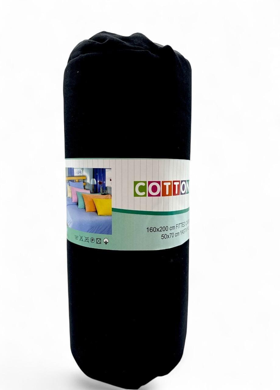 Комплект постельного белья Cotton Star 1 простыня/2 навалочки без пододеяльника Черный (2740754894) - фото 1