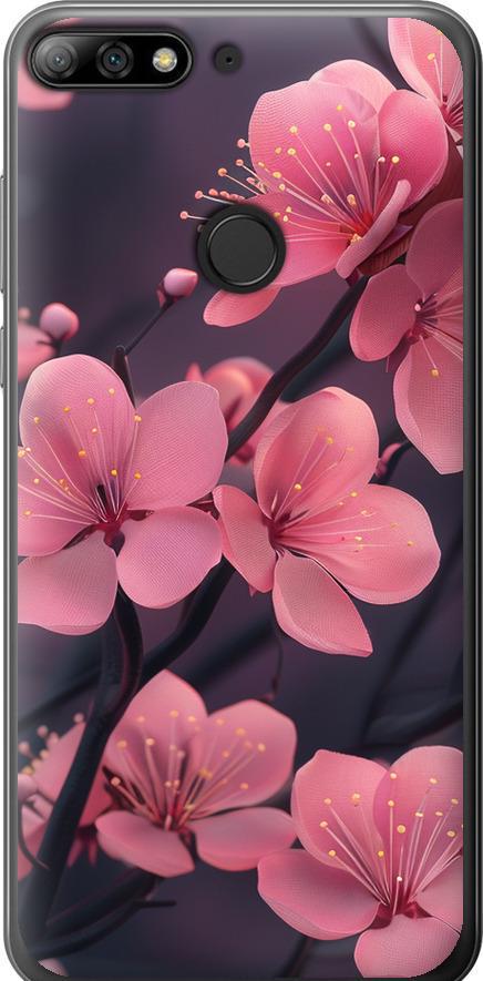 Чехол на Huawei Honor 7C Pro Пурпурная сакура (6075u-2070-42517) Чехол на Huawei Honor 7C Pro Пурпурная сакура (6075u-2070-42517)