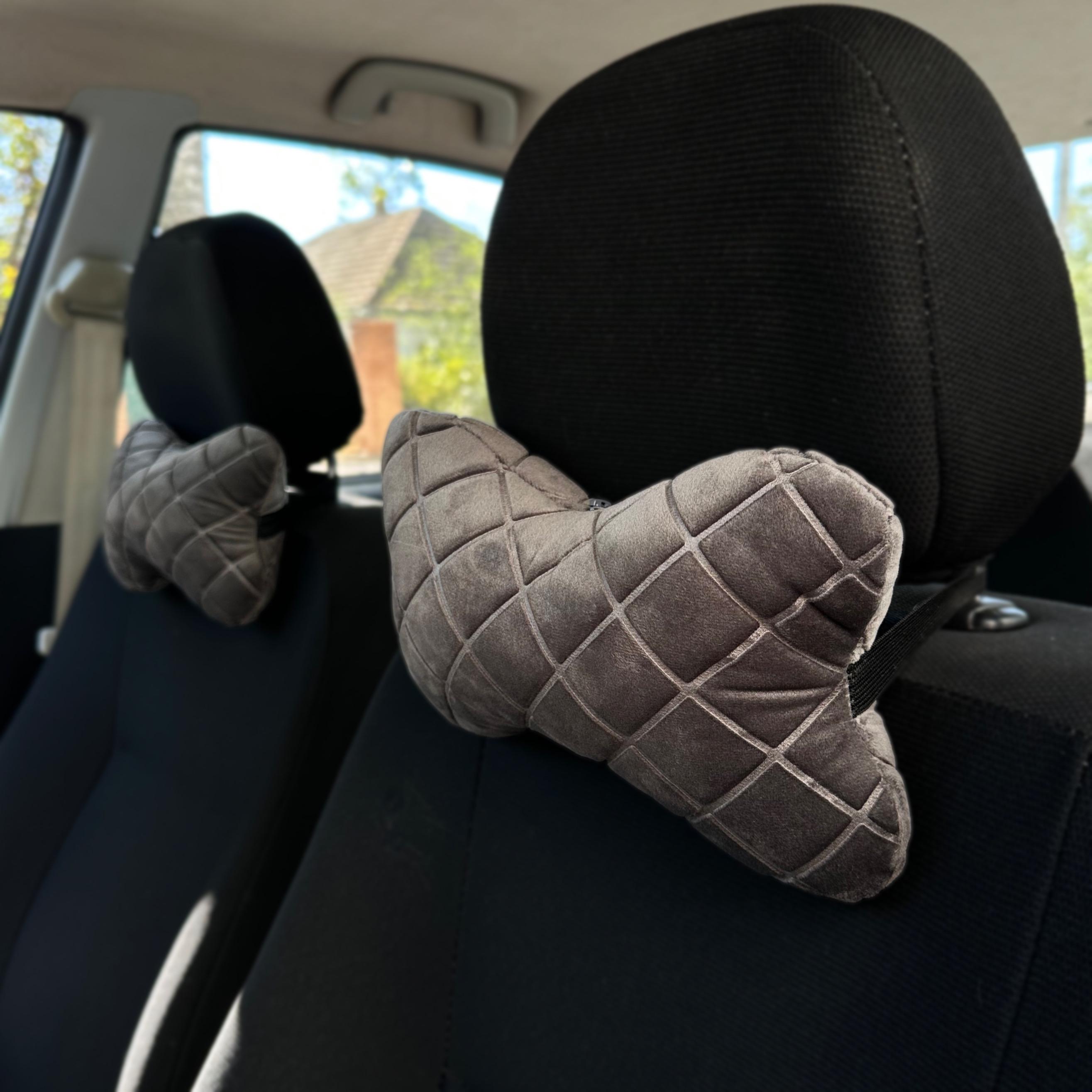 Подушка в машину с алькантарой 27x16x8 см Серый (24167323) Подушка в машину с алькантарой 27x16x8 см Серый (24167323)