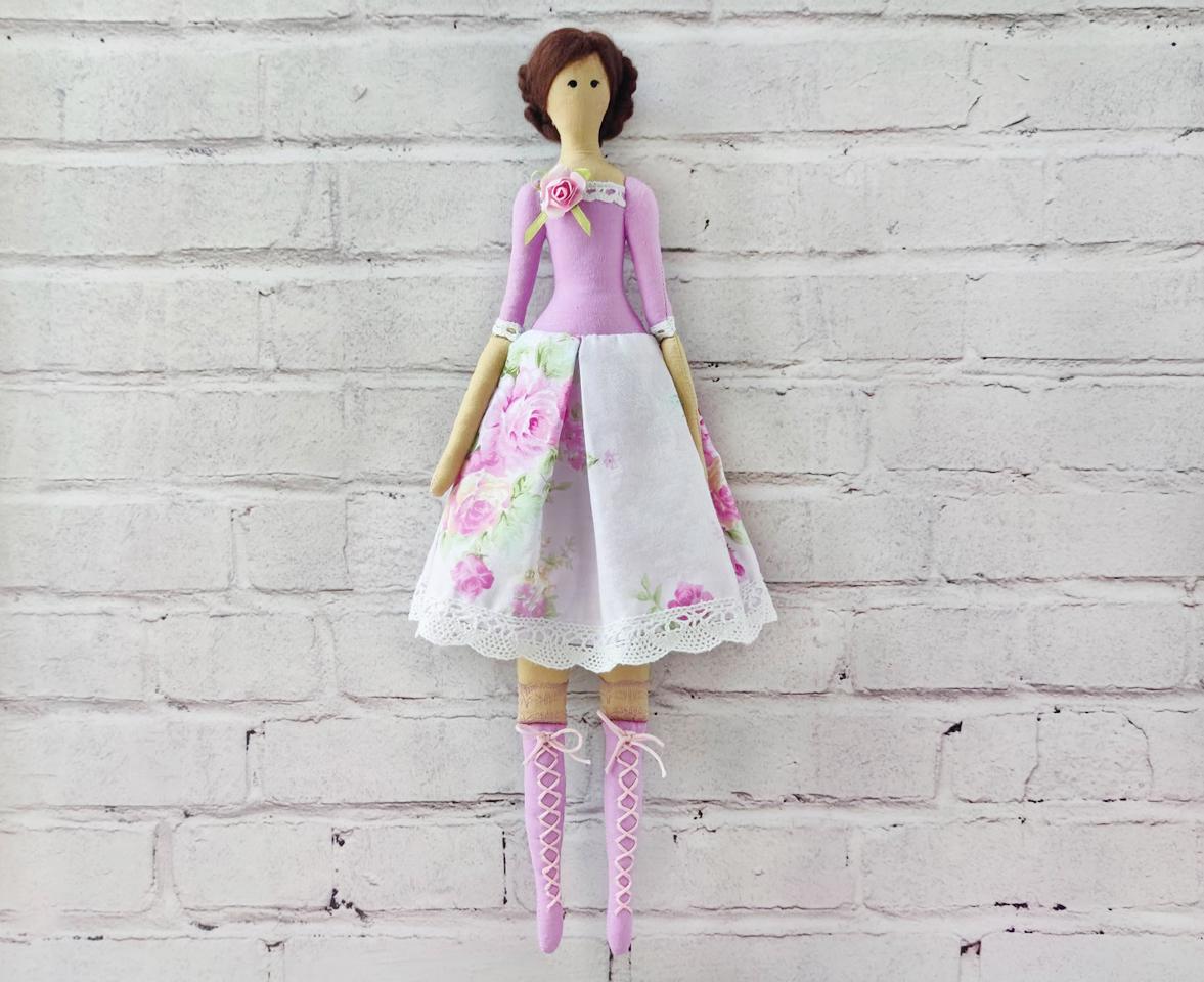 Лялька інтер'єрна в стилі тільда в Рожево-фіолетовий (1455094273)
