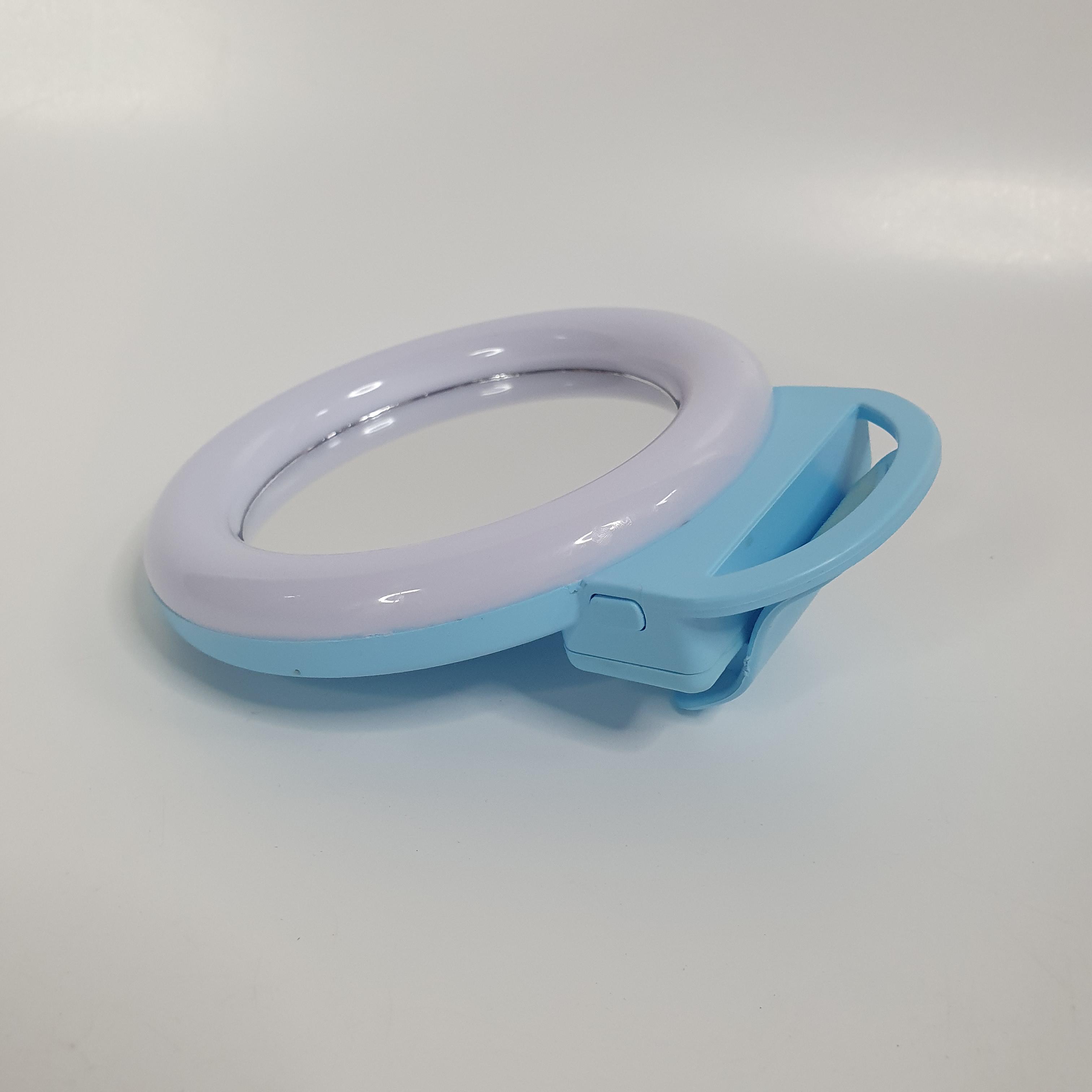 Лампа селфи кольцевая прищепка LED с зеркалом для телефона и планшета RPG 11 см (Selfie Ring Light-A4S-Blue) - фото 4