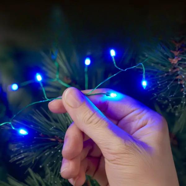 Гірлянда-нитка Роса Хвойна лапа 3000 LED 100 м Біла нитка/Синє світло (D3000L100MWBL) - фото 4 Гірлянда-нитка Роса Хвойна лапа 3000 LED 100 м Біла нитка/Синє світло (D3000L100MWBL) - фото 4