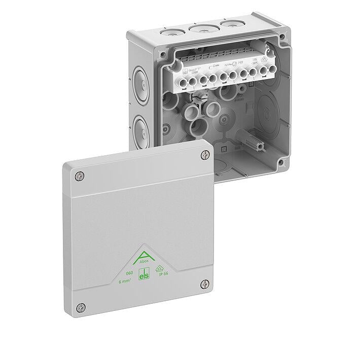Распределительная коробка Abox 060-6² негорючая 127x127x70 мм Серый (sp80642001)