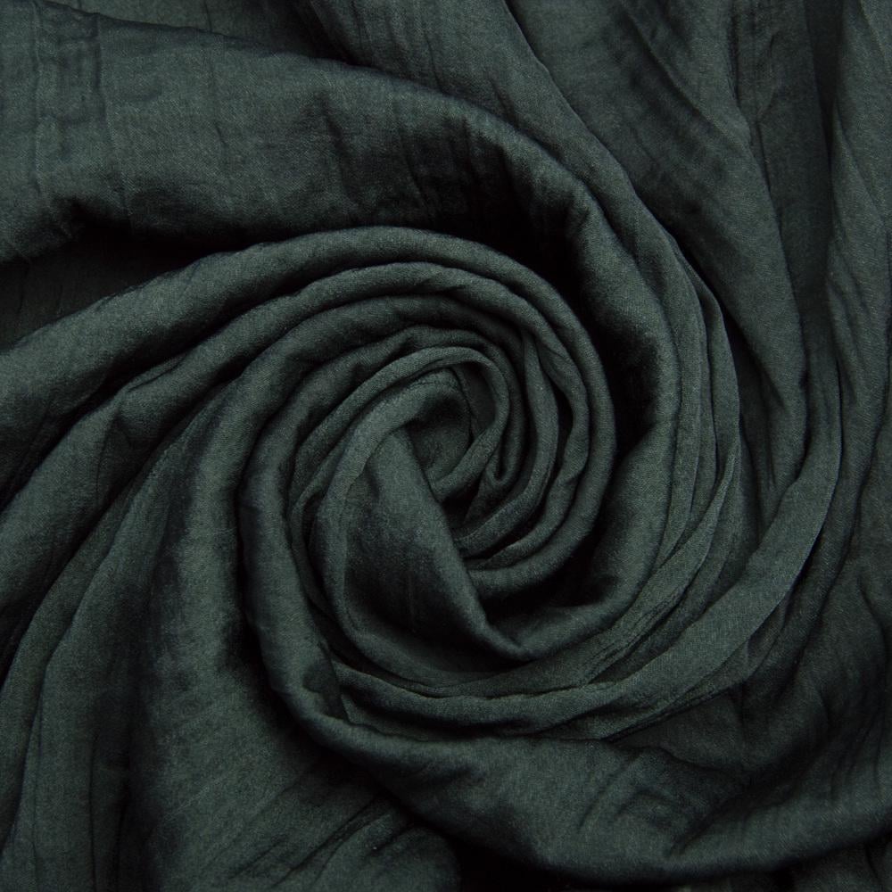 Ткань плательная шелк креш Джура 108 гр/м2 т/зелена