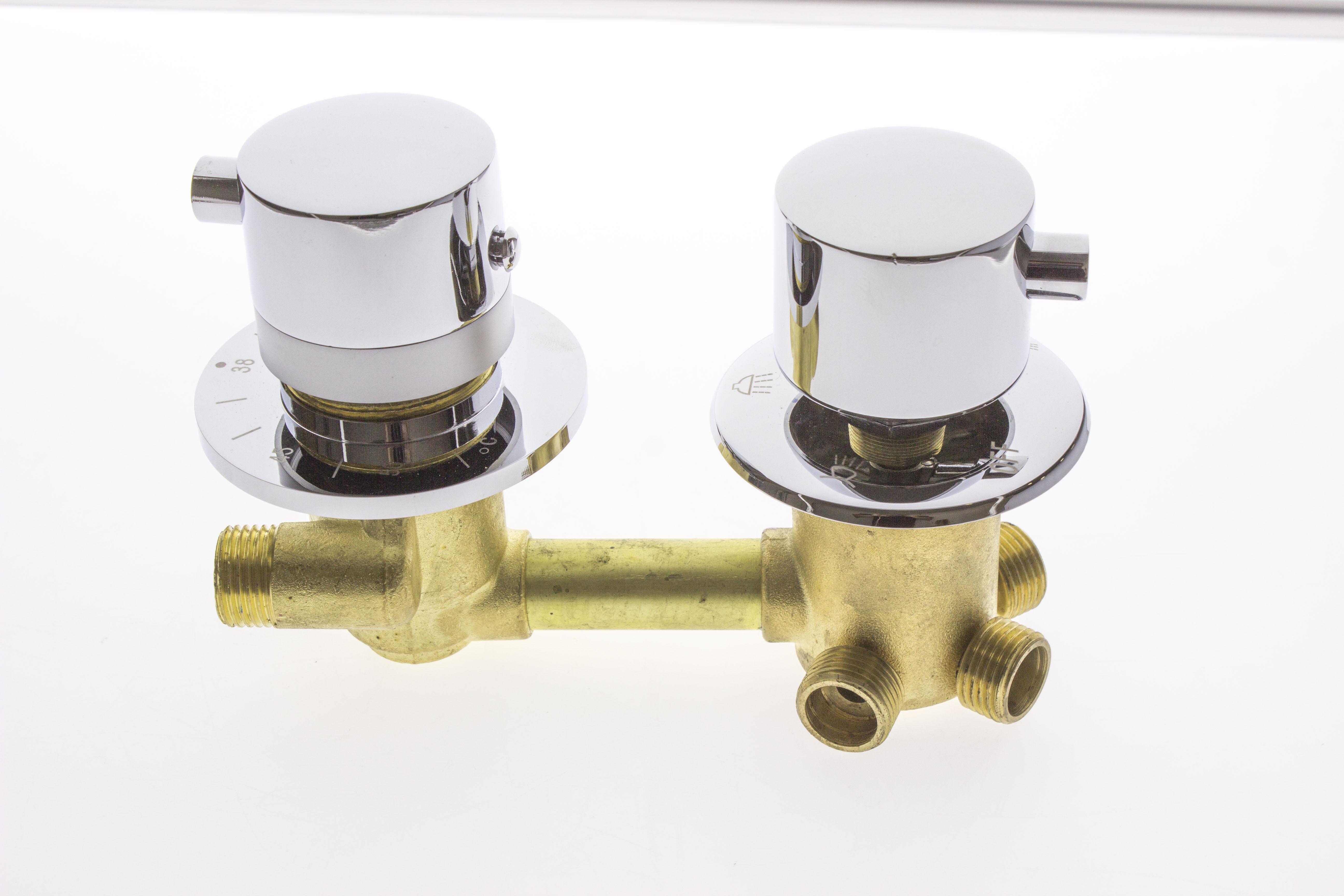 Змішувач з термостатом для душової кабіни на 4 положень під різьблення (ГТ6607) - фото 5 Змішувач з термостатом для душової кабіни на 4 положень під різьблення (ГТ6607) - фото 5