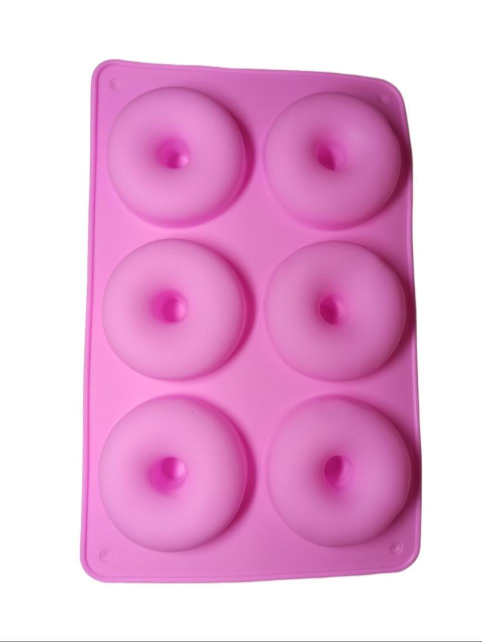 Форма для выпечки пончиков силиконовая на 6 ячеек Розовый (54800)