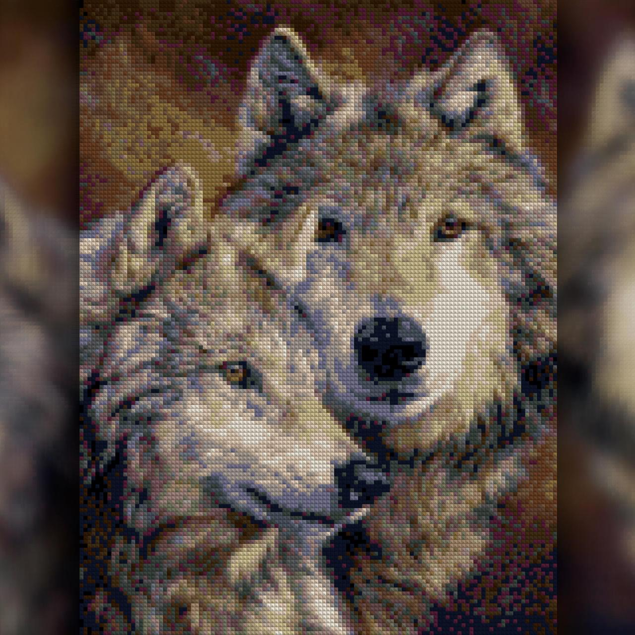 Алмазная мозаика The Wortex Diamonds Пара волков 50x60 см (TWD20058XL)