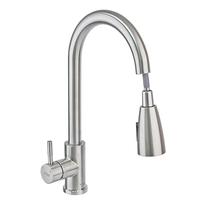 Смеситель для кухни с нержавеющей стали MIXXUS SUS-014-A с выдвижной лейкой (SS2816)