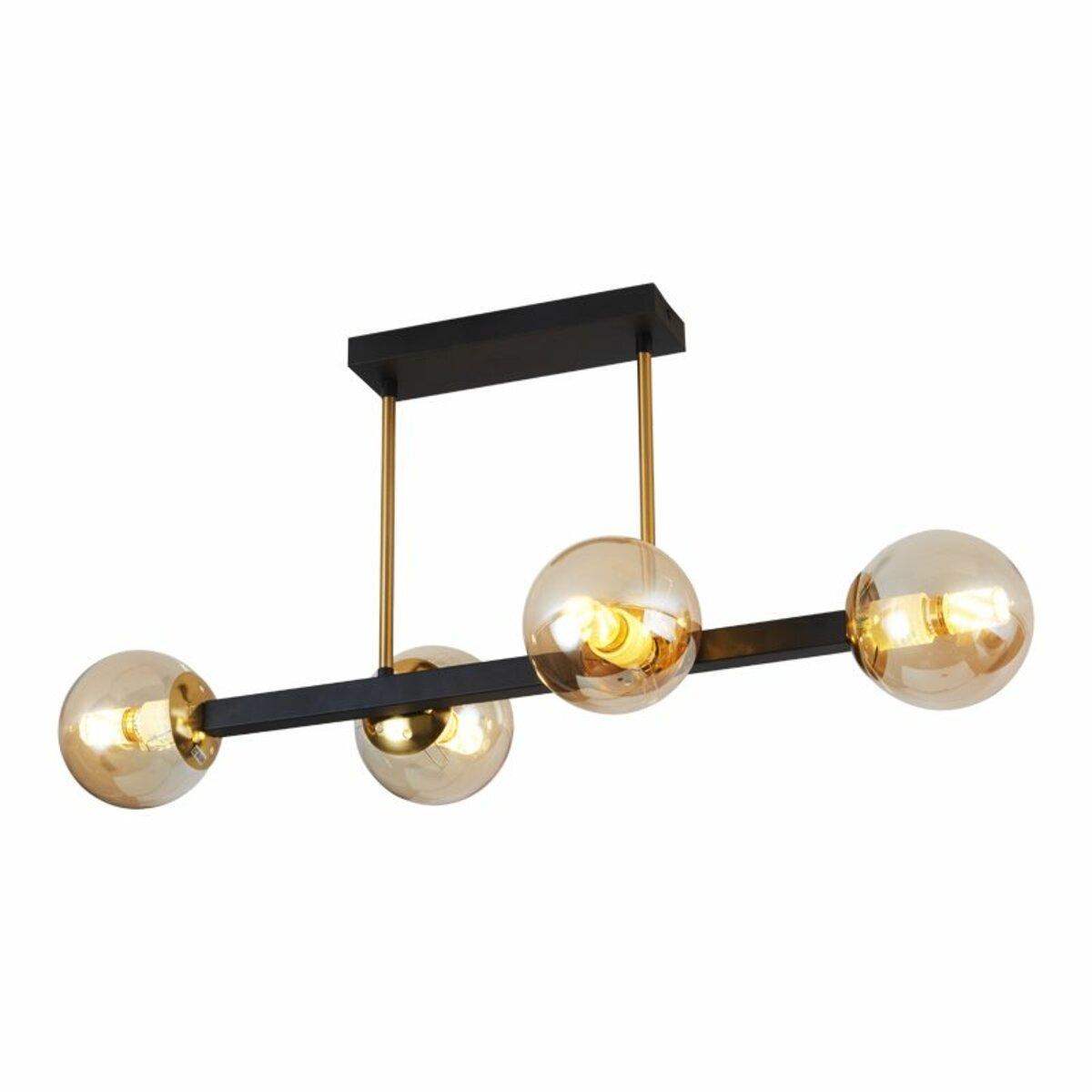 Люстра Sirius на четыре плафона под лампу Е27 Черный (GLX-23752-4D BK+GD)