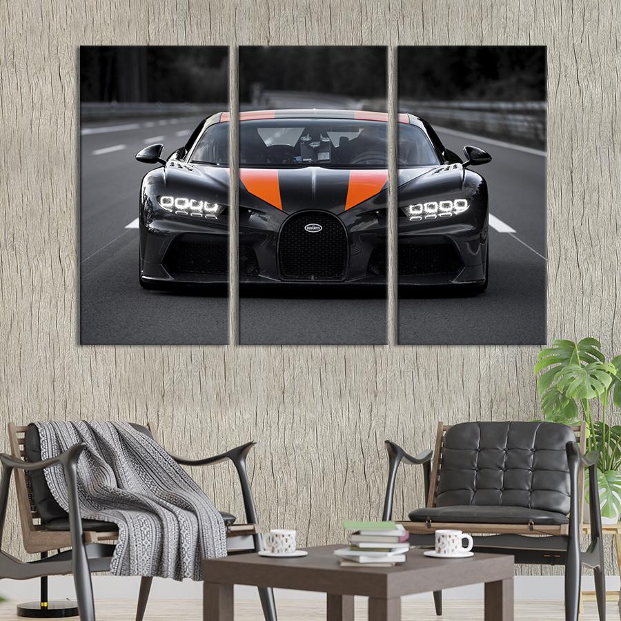 Картина на холсте триптих Стильный Бугатти Широн 78x48 см (1303-31)