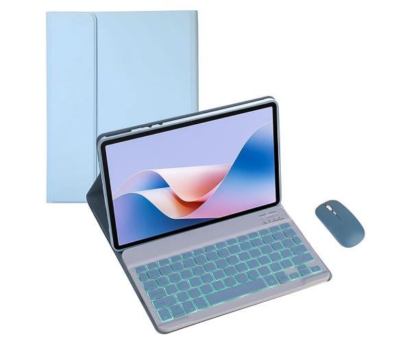 Чехол с Bluetooth-клавиатурой Magnet Flip Cover для Lenovo Tab TB311XU 10,1" с подсветкой RGB и мышкой Голубой