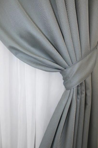 Шторы для гостиной/спальни Felicita 3x1,5 м 2 шт. Серый (1257ш) - фото 2 Шторы для гостиной/спальни Felicita 3x1,5 м 2 шт. Серый (1257ш) - фото 2