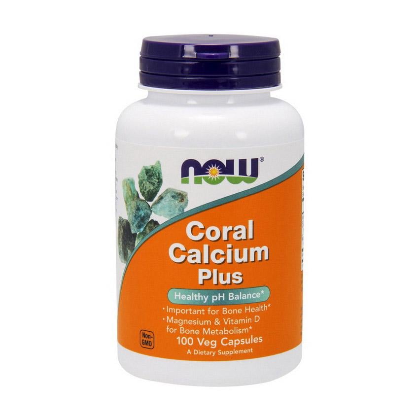 Кальций коралловый с магнием и витамином D2 NOW Coral Calcium Plus 100 вер. капс.