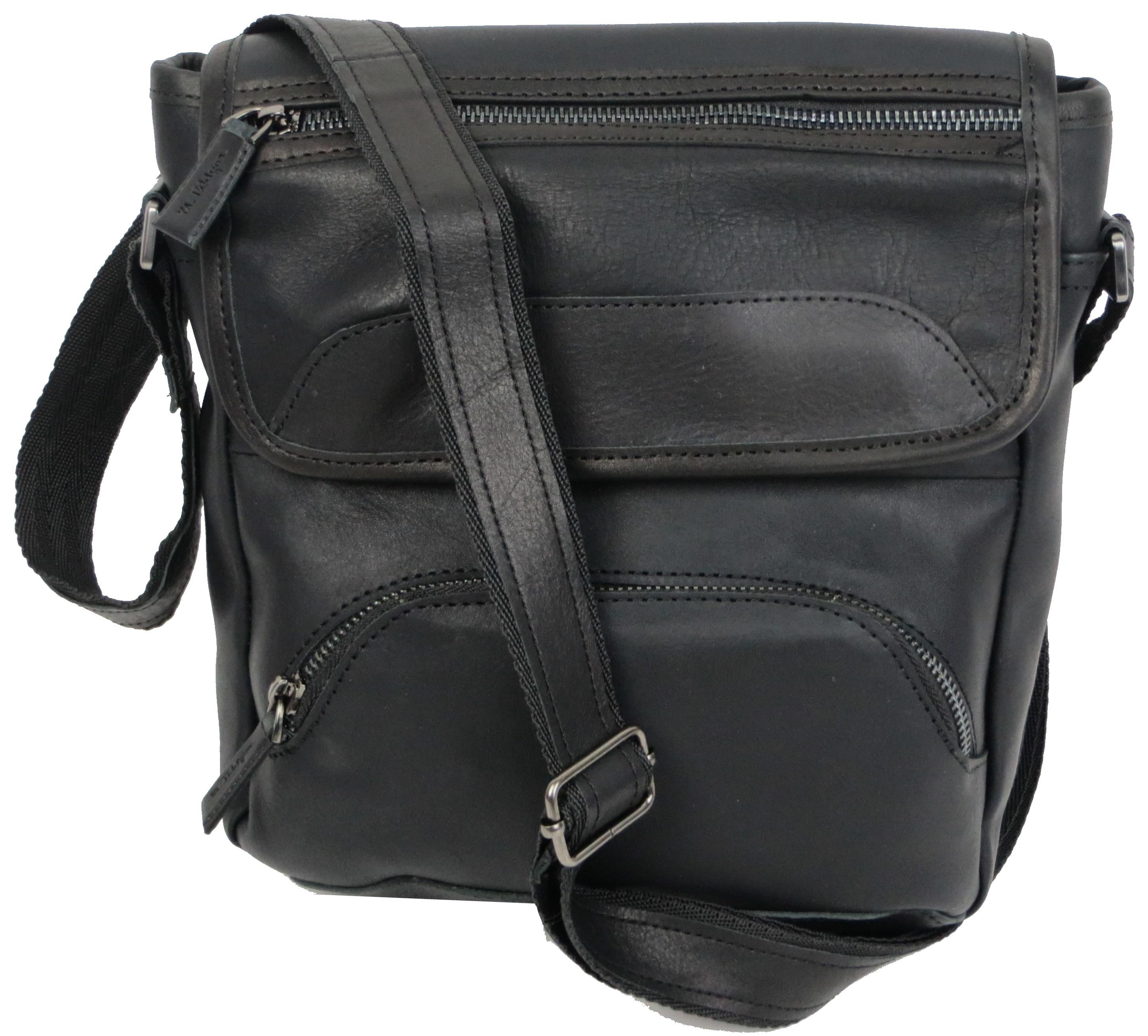 Сумка чоловіча Mykhail Ikhtyar шкіряна Чорний (45032 black)