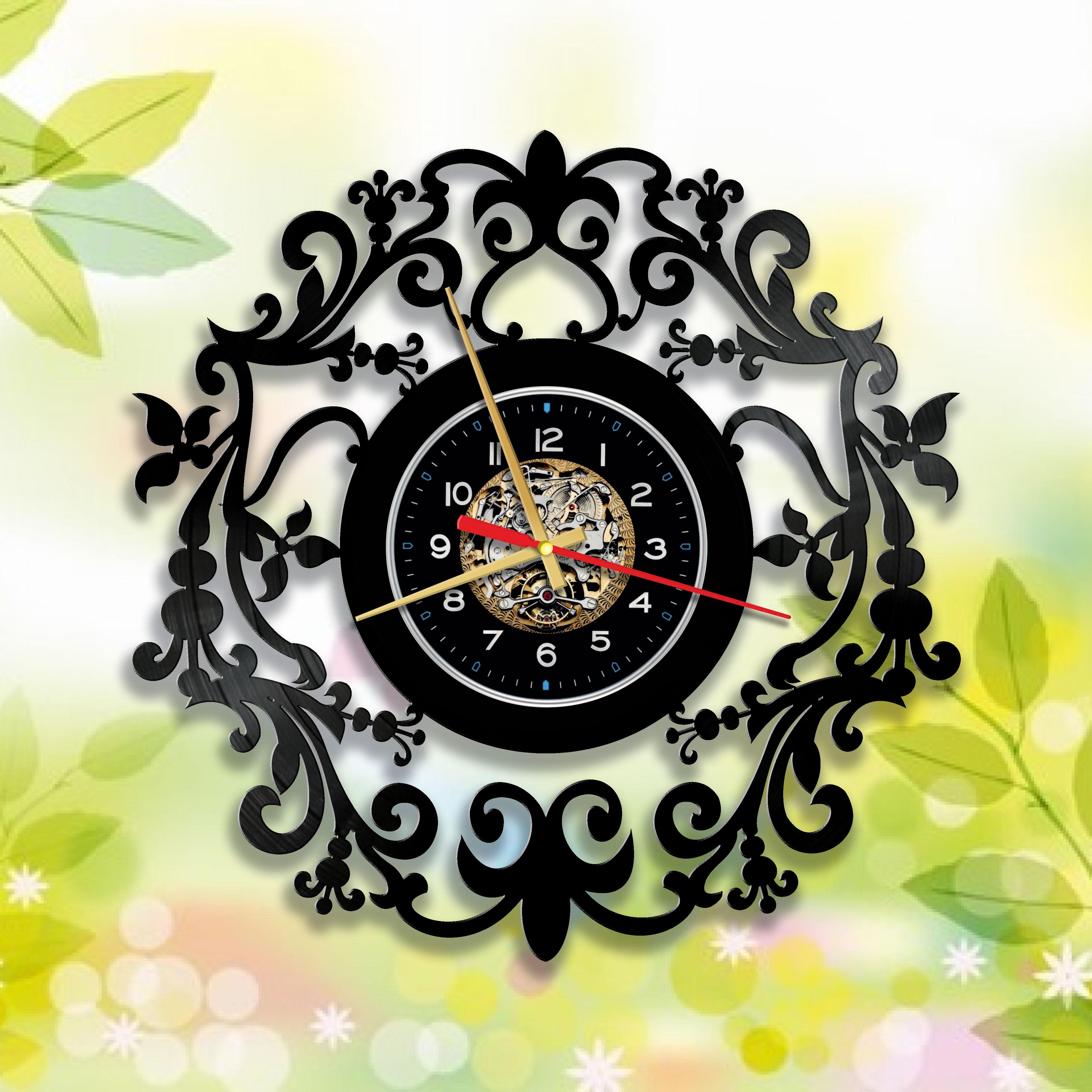 Часы настенные Лофт-винтаж 3362 из виниловой пластинки