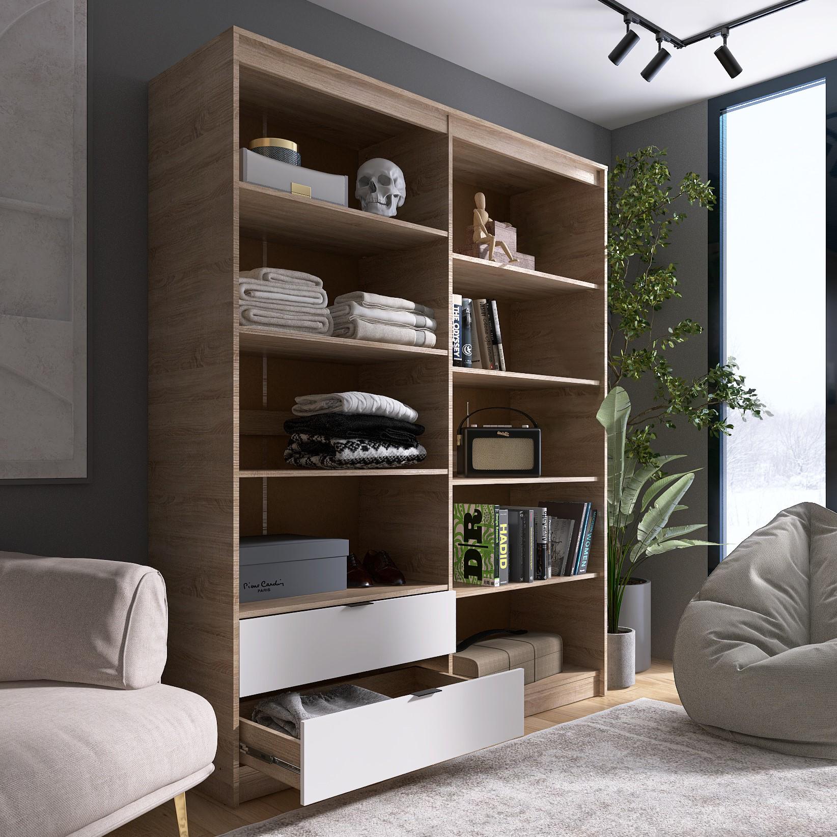 Шкаф Everest Сити 1600 1602х500х2046 мм Сонома/Белый (11433) - фото 7 Шкаф Everest Сити 1600 1602х500х2046 мм Сонома/Белый (11433) - фото 7