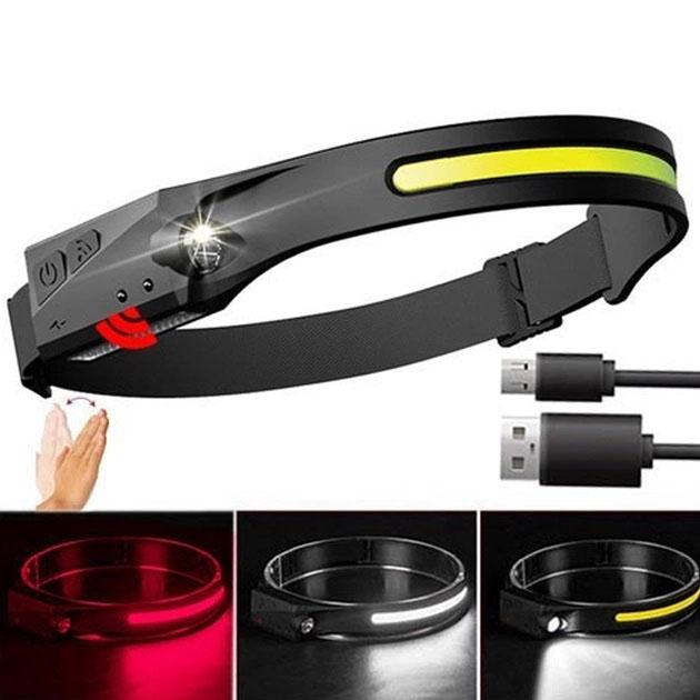 Фонарь налобный BL-W689/G28-LM+COB сенсорный Li-ion аккумулятор White/Red (ws88242) - фото 10 Фонарь налобный BL-W689/G28-LM+COB сенсорный Li-ion аккумулятор White/Red (ws88242) - фото 10