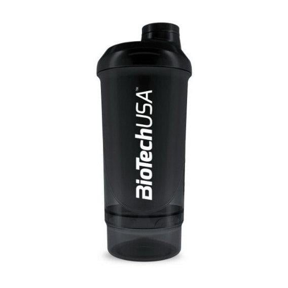 Шейкер BioTechUSA Wave+ Compact shaker 500 мл +150 мл container Panther Black - фото 1