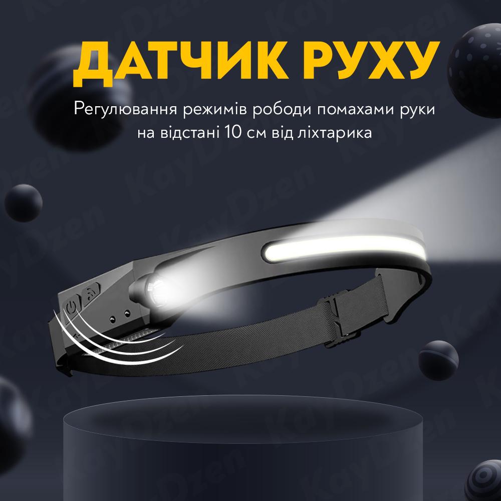 Ліхтар налобний з акумулятором Andowl 6в1 у для риболовлі та велосипеда Q-TL22X1 Чорний (3fafd783) - фото 3