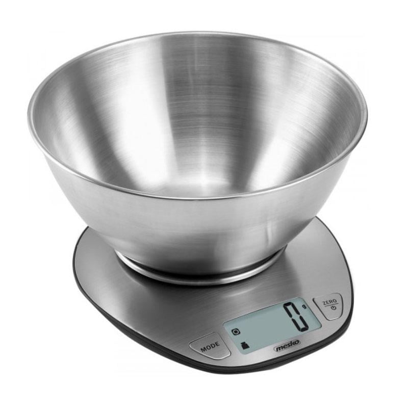 Ваги кухонні електронні Mesko MS 3152 з виміром об'єму чаша 2 л 5 кг Silver (5058)