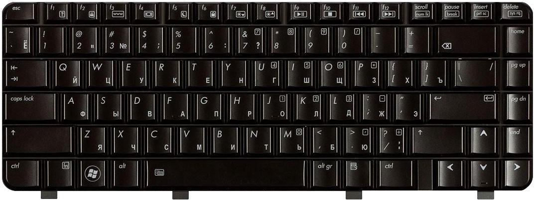 Клавиатура для ноутбука HP Pavilion DV3-2000/DV3-2100 с подсветкой Light Black