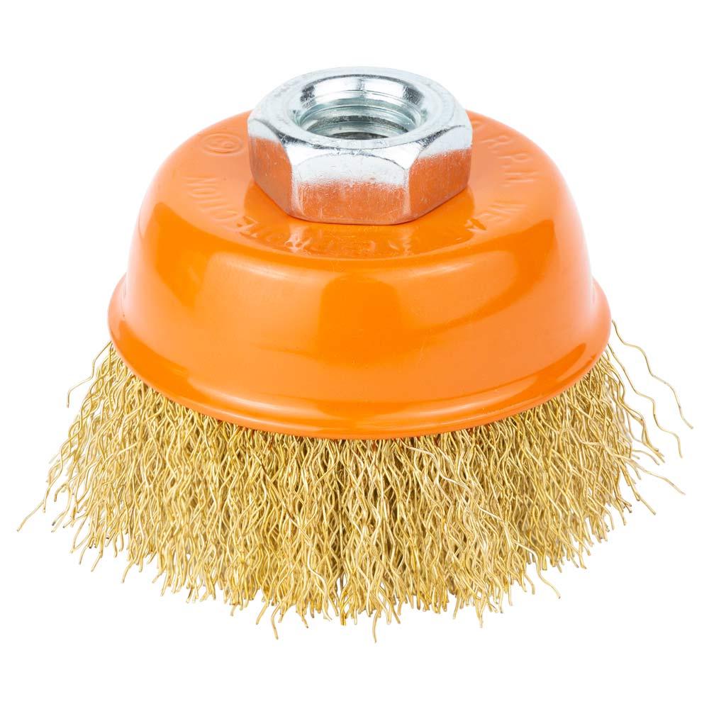 Щетка проволочная чашеобразная Grad 125 мм М14x2 мм латунированная (9033125)