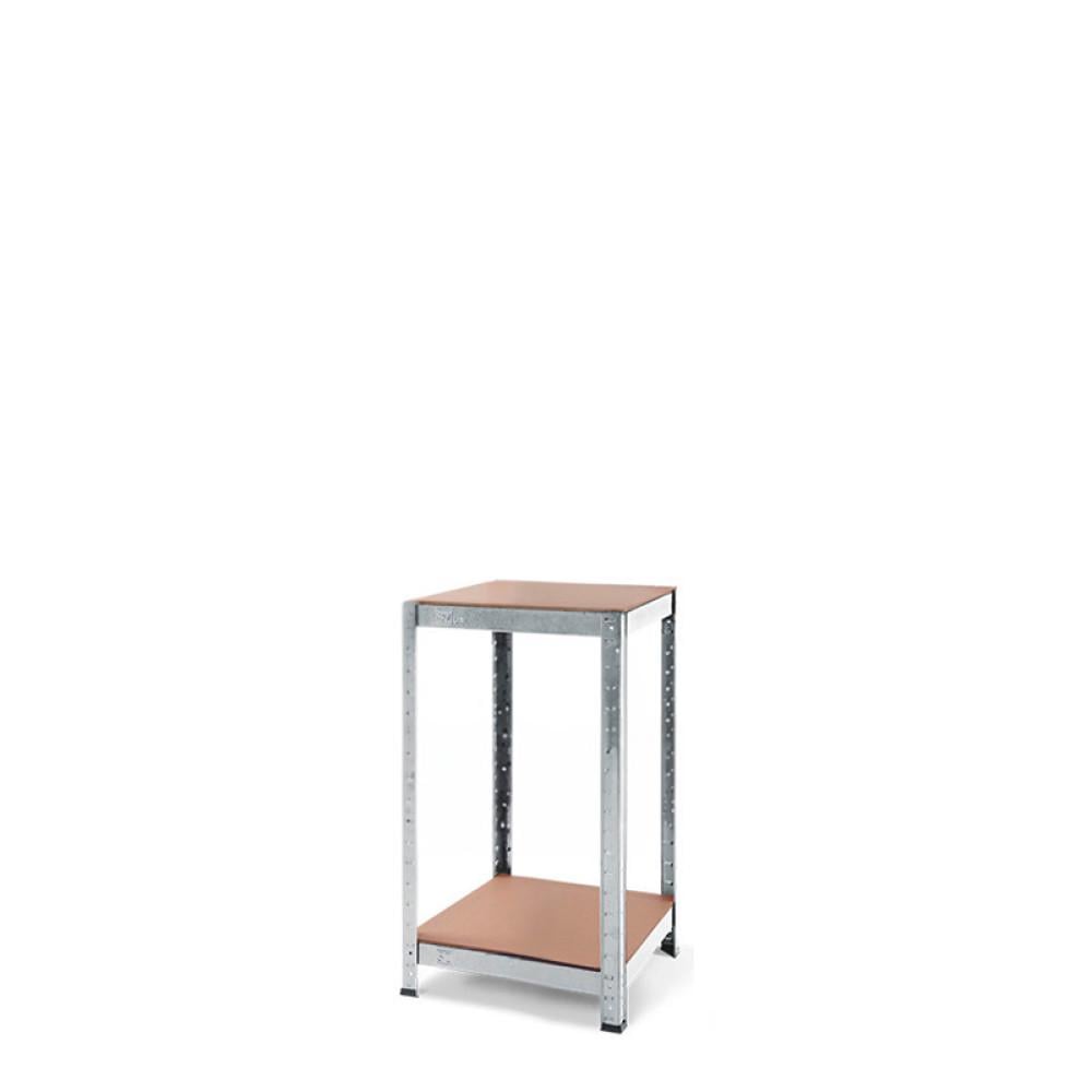 Стеллаж металлический БОНА-ПРО 75x30x30 см 2 полки MДФ 5 мм Цинк (52476)